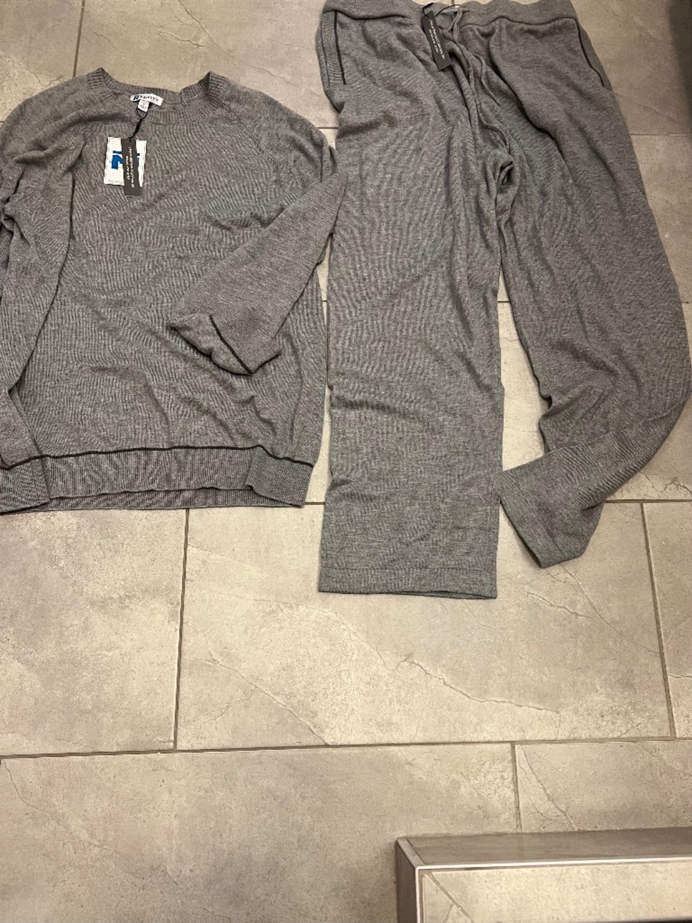 Majestic Heather Gray Knit Crewneck Sweater &Lounge Pants Set cashmere blend